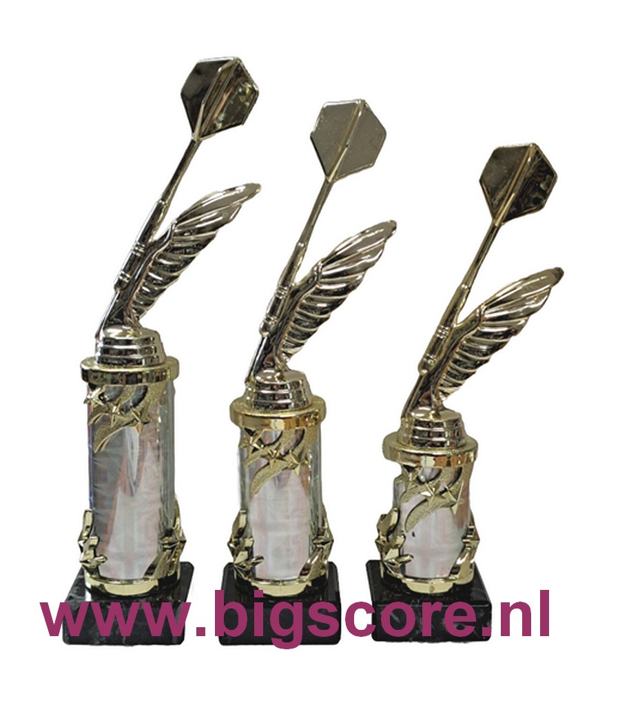 SPAUB 030 Dartbeker Pijl Goud-Zilver LAATSTE Serie's OP=OP!!